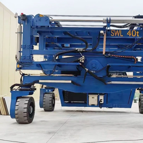 Heavy-duty straddle carrier lifting container