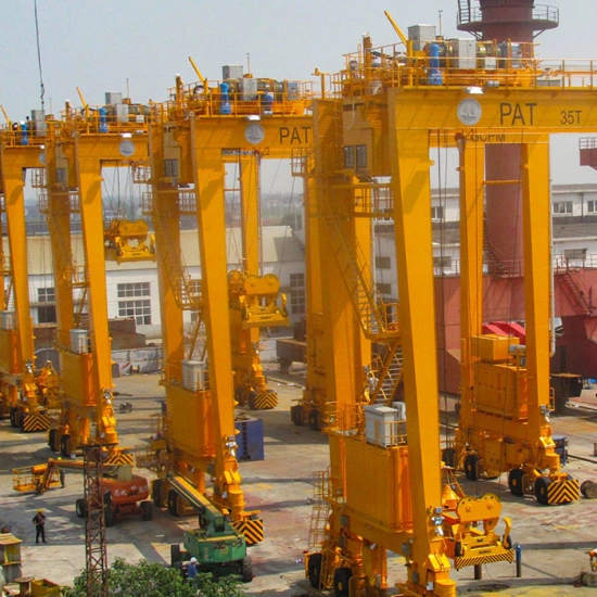 Rubber Tyred Container Handler in terminal