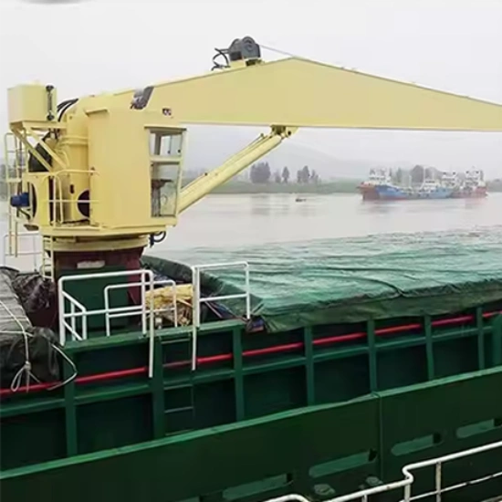 Ship-mounted stiff boom lifting equipment