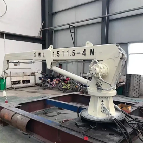Ship-mounted hydraulic loading crane