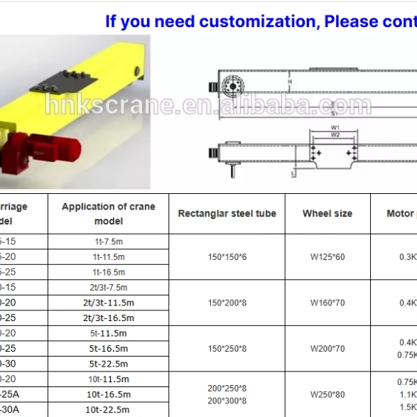 Engineering Drawing with Dimensions for a 6-Ton Bridge Crane End Beam