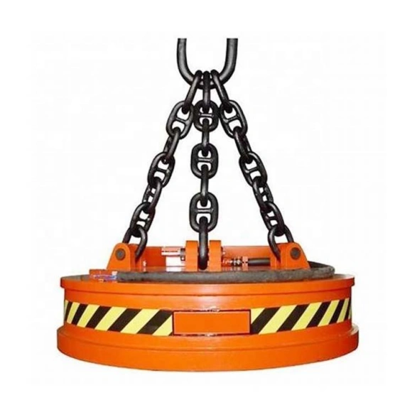 Heavy-Duty 3000kg Excavator Magnet Lifter in a Scrap Yard