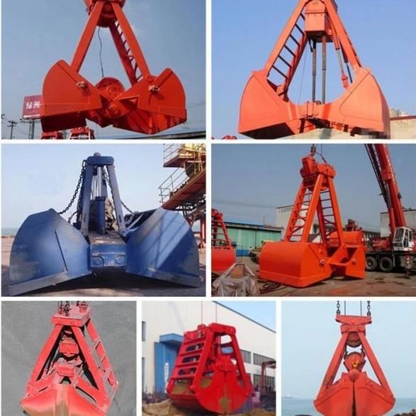 5-ton and 7-ton capacity orange peel grab buckets for various crane sizes