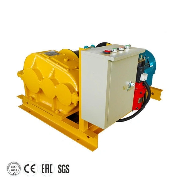 Winch Trolley Lifting Heavy Machinery in a Workshop