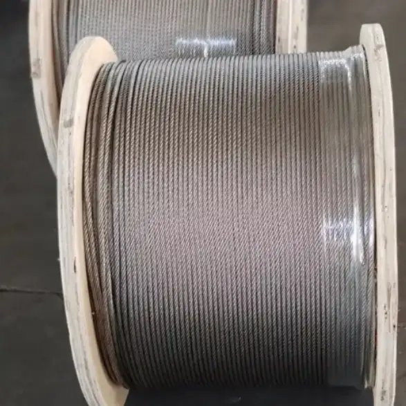 Close-up of Multi-Strand Wire Rope Construction